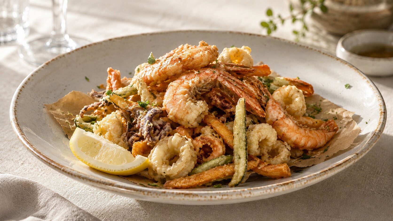 Frittura Mista di Pesce con Verdure